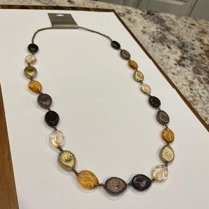 NWT Studio S Beaded Necklace With Brown / Neural Beads